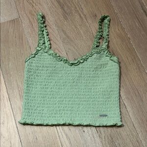 Green Smocked Tank Top